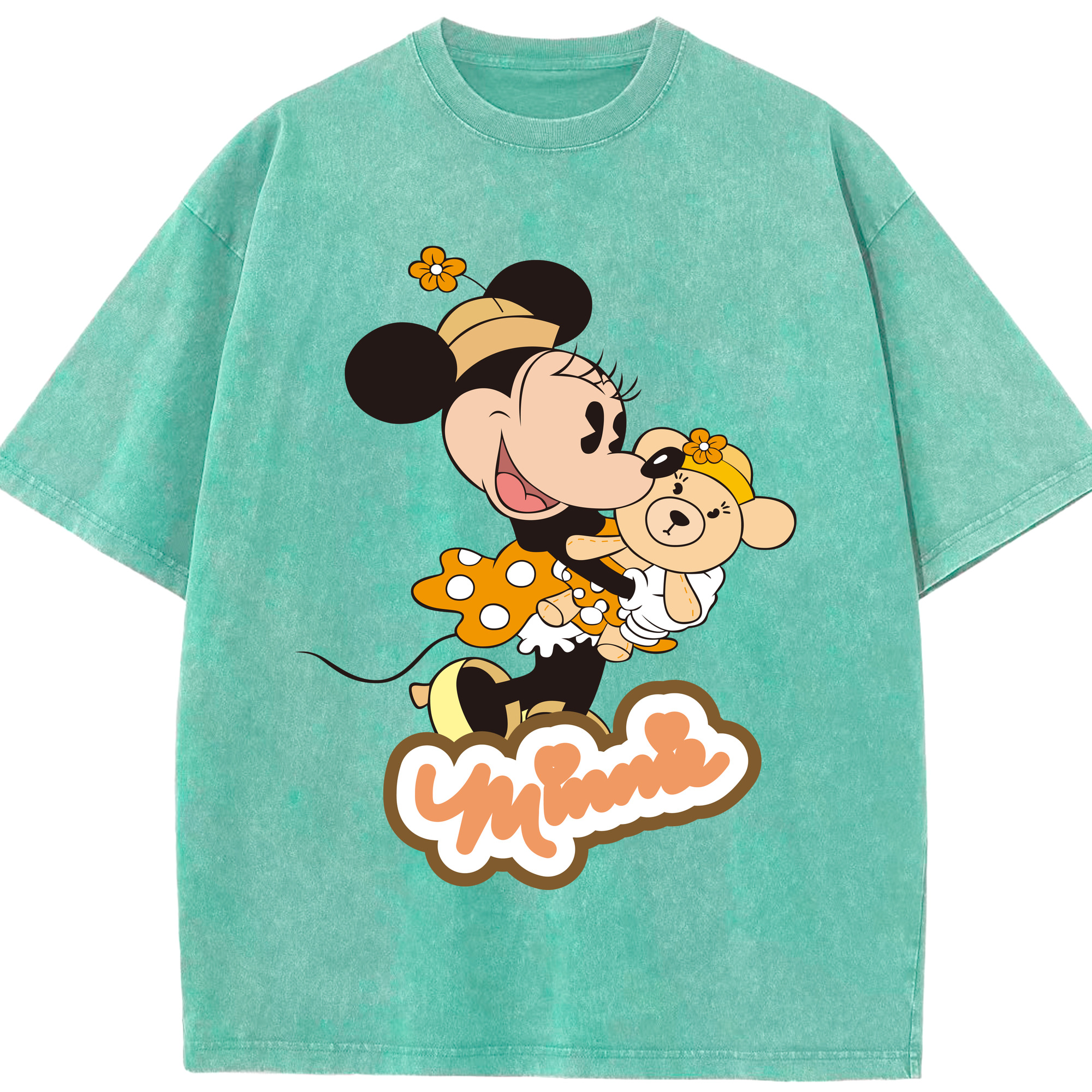 （画像用） ミッキーマウス Mickey Mouse 綿100% ヴィンテージ風 半袖Tシャツ（フロントプリント）